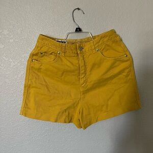 DKNY — High Waisted Yellow Vintage Jean Shorts